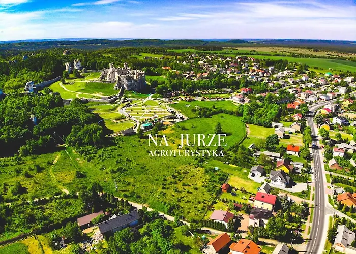 Na Jurze Z Widokiem Na Zamek Jacuzzi Sauna Beczka 컨트리하우스 오그로지에니에츠