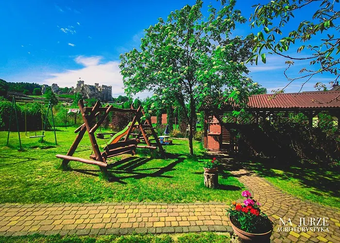 Na Jurze Z Widokiem Na Zamek Jacuzzi Sauna Beczka בית כפרי אוגרודז'ינייץ